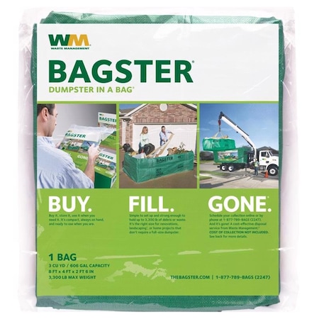 Wm WM Bagster 606 gal Dumpster In A Bag Open 1 pk 3 mil 3CUYD